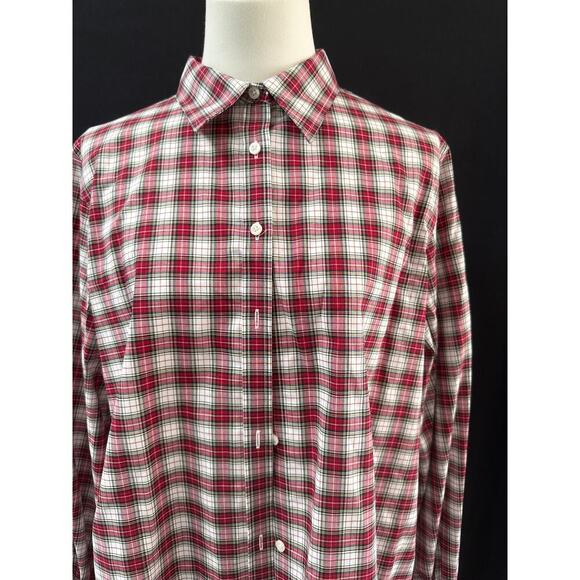 Women’s CHAPS Red & Green Checkered Button up Sz L - Picture 2 of 4